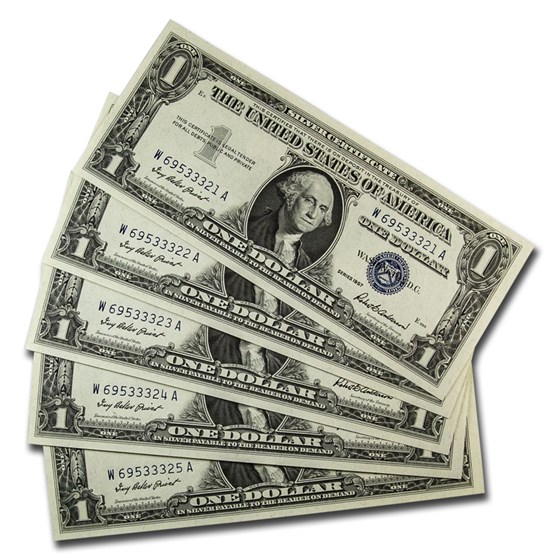 1957 $1.00 Silver Certificate CU (Fr#1619) 20 Consecutive