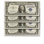 1957 $1.00 Silver Certificate CU (Fr#1619) 9 Consecutive