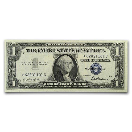 1957* $1.00 Silver Certificate CU (Star Note) 1957* $1.00 Silver Certificate CU (Star Note)