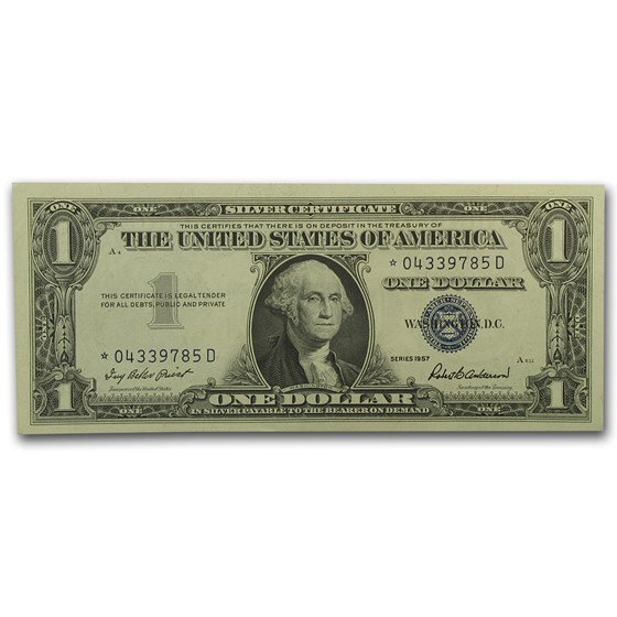 1957* $1.00 Silver Certificate XF (Fr#1619*) Star Note 1957* $1.00 Silver Certificate XF (Fr#1619*) Star Note