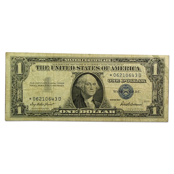 1957* $1 Silver Cert Fine (Fr#1619*) Star Note, Better *-D Block