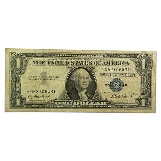 1957* $1 Silver Cert Fine (Fr#1619*) Star Note, Better *-D Block 1957* $1 Silver Cert Fine (Fr#1619*) Star Note, Better *-D Block