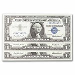 1957* $1 Silver Certificate CU (Fr#1619*) Star Notes, 3 Consec