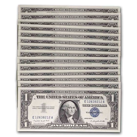 1957-A $1.00 Silver Certificate CCU (Fr#1620) 14 Consecutive 1957-A $1.00 Silver Certificate CCU (Fr#1620) 14 Consecutive