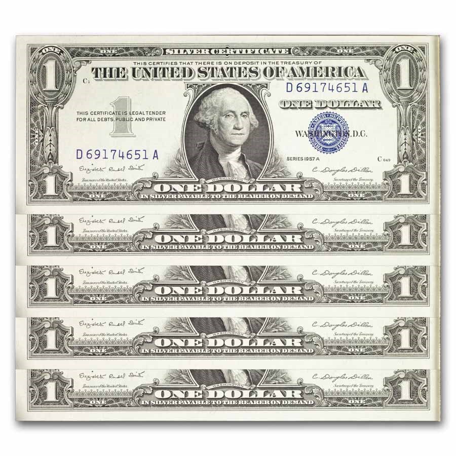 1957-A $1.00 Silver Certificate CCU (Fr#1620) 15 Consecutive