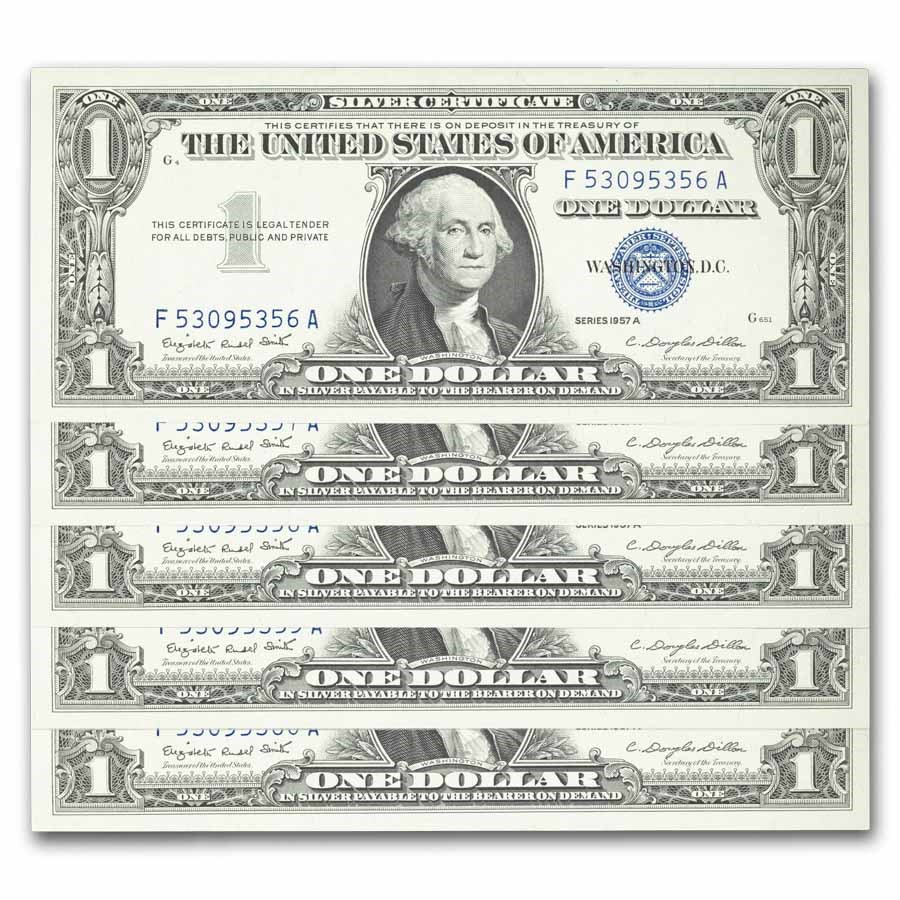 1957-A $1.00 Silver Certificate CCU (Fr#1620) 45 Consecutive