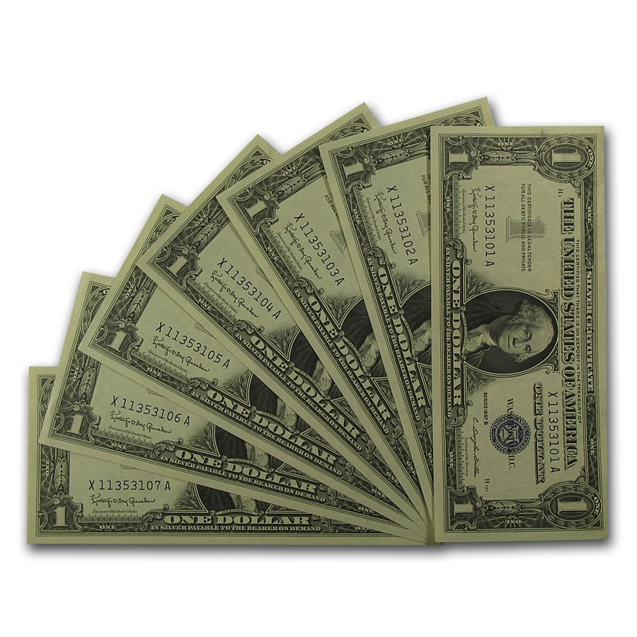 1957-B $1.00 Silver Certificate CCU (Fr#1621) 15 Consecutive