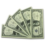 1957-B $1.00 Silver Certificate CCU (Fr#1621) 5 Consecutive