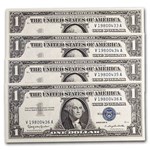 1957-B $1.00 Silver Certificate CU (Fr#1621) 4 Consecutive