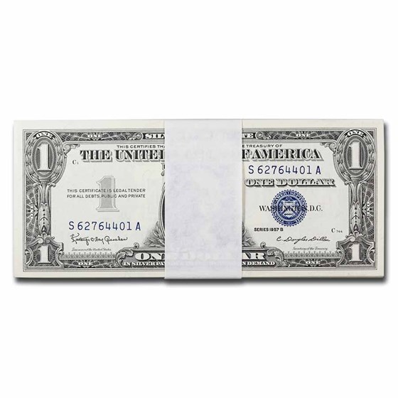 1957-B $1.00 Silver Certificate CU (Fr#1621) 50 Consecutive