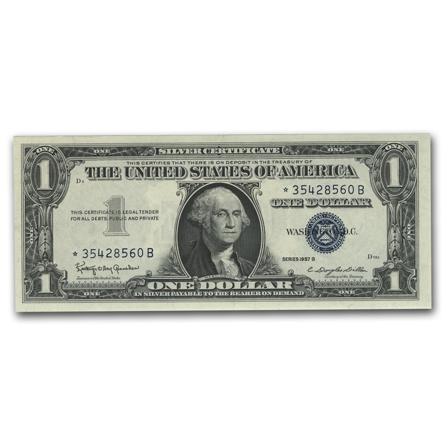 1957-B* $1.00 Silver Certificate CU (Fr#1621*) Star Note