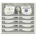 1957-B* $1 Silver Cert AU (Fr#1621*) Star Notes, 80 Consecutive