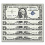 1957-B* $1 Silver Cert AU (Fr#1621*) Star Notes, 80 Consecutive