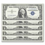 1957-B* $1 Silver Cert AU (Fr#1621*) Star Notes, 80 Consecutive