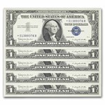 1957-B* $1 Silver Cert AU (Fr#1621*) Star Notes, 80 Consecutive