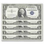 1957-B* $1 Silver Cert AU (Fr#1621*) Star Notes, 80 Consecutive
