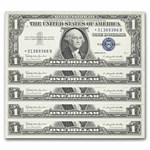 1957-B* $1 Silver Cert AU (Fr#1621*) Star Notes, 80 Consecutive