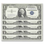 1957-B* $1 Silver Cert AU (Fr#1621*) Star Notes, 80 Consecutive
