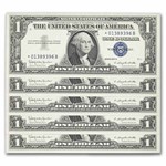 1957-B* $1 Silver Cert AU (Fr#1621*) Star Notes, 80 Consecutive