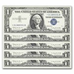 1957-B* $1 Silver Cert AU (Fr#1621*) Star Notes, 80 Consecutive
