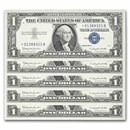 1957-B* $1 Silver Cert AU (Fr#1621*) Star Notes, 80 Consecutive