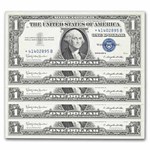 1957-B* $1 Silver Cert AU (Fr#1621*) Star Notes, 96 Consecutive