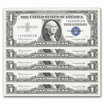 1957-B* $1 Silver Cert AU (Fr#1621*) Star Notes, 96 Consecutive