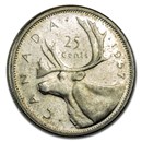 1957 Canada Silver 25 Cents Elizabeth II BU/Prooflike