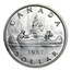 1957 Canada Silver Dollar Elizabeth II AU