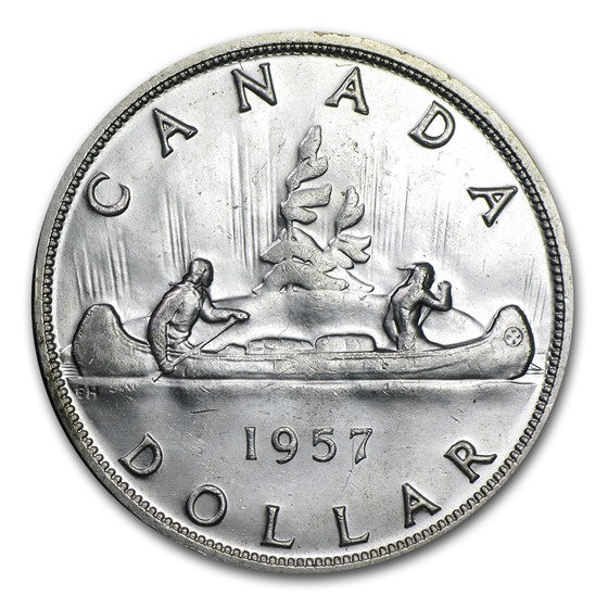 1957 Canada Silver Dollar Elizabeth II AU 1957 Canada Silver Dollar Elizabeth II AU