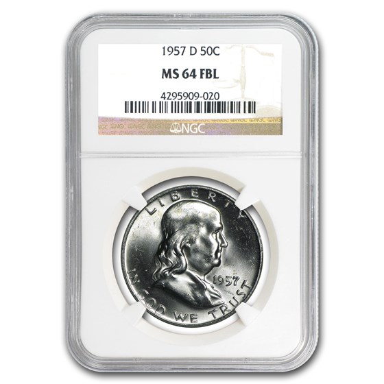 1957-D Franklin Half Dollar MS-64 NGC (FBL) 1957-D Franklin Half Dollar MS-64 NGC (FBL)