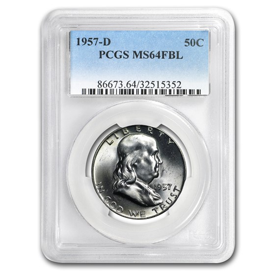 1957-D Franklin Half Dollar MS-64 PCGS (FBL) 1957-D Franklin Half Dollar MS-64 PCGS (FBL)