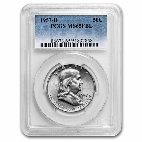 1957-D Franklin Half Dollar MS-65 PCGS (FBL) 1957-D Franklin Half Dollar MS-65 PCGS (FBL)