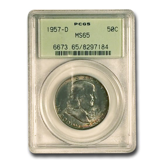 1957-D Franklin Half Dollar MS-65 PCGS 1957-D Franklin Half Dollar MS-65 PCGS