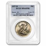 1957-D Franklin Half Dollar MS-66 PCGS (FBL, Toned)