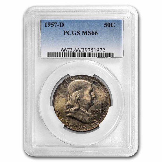 1957-D Franklin Half Dollar MS-66 PCGS 1957-D Franklin Half Dollar MS-66 PCGS