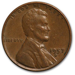 1957-D Lincoln Cent Fine+ 1957-D Lincoln Cent Fine+