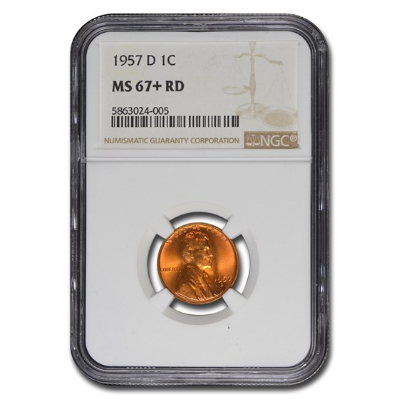 1957-D Lincoln Cent MS-67+ NGC (Red) 1957-D Lincoln Cent MS-67+ NGC (Red)