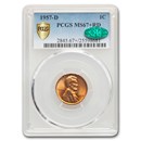 1957-D Lincoln Cent MS-67+ PCGS CAC (Red)