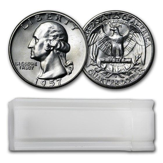 1957-D Washington Quarter 40-Coin Roll BU 1957-D Washington Quarter 40-Coin Roll BU