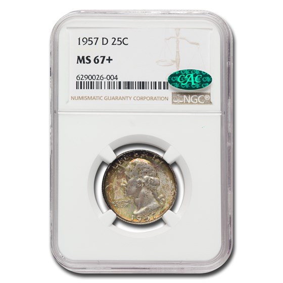 1957-D Washington Quarter MS-67+ NGC CAC 1957-D Washington Quarter MS-67+ NGC CAC