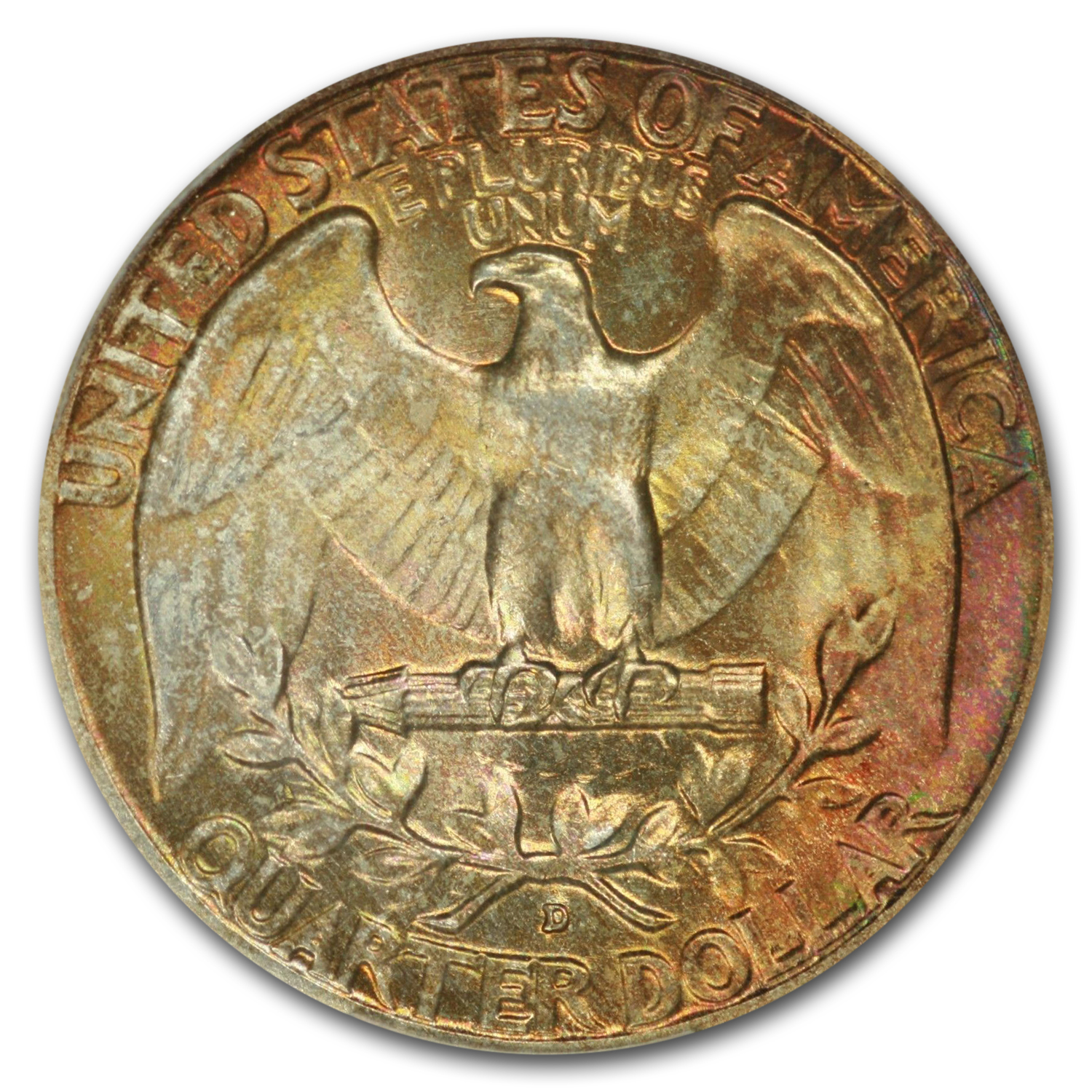 MS67 1957-D ワシントン クォーター - NGCインセインカラー