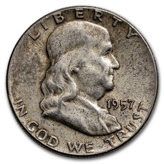 1957 Franklin Half Dollar 20-Coin Roll Avg Circ 1957 Franklin Half Dollar 20-Coin Roll Avg Circ