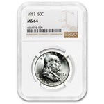 1957 Franklin Half Dollar MS-64 NGC