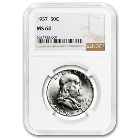 1957 Franklin Half Dollar MS-64 NGC 1957 Franklin Half Dollar MS-64 NGC