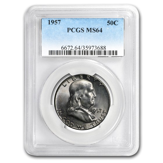 1957 Franklin Half Dollar MS-64 PCGS 1957 Franklin Half Dollar MS-64 PCGS