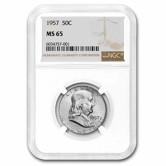 1957 Franklin Half Dollar MS-65 NGC 1957 Franklin Half Dollar MS-65 NGC
