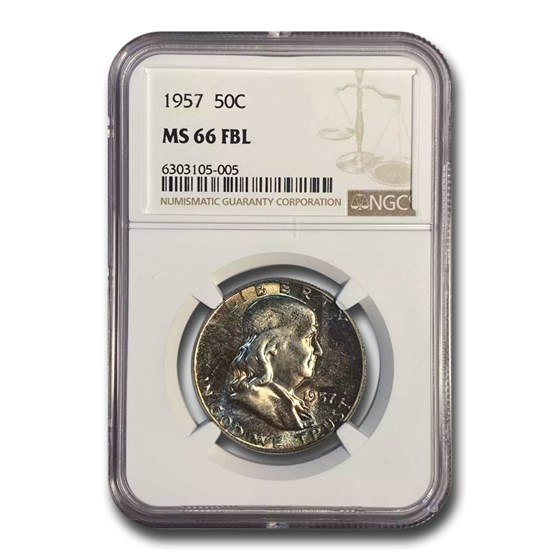 1957 Franklin Half Dollar MS-66 NGC (FBL) 1957 Franklin Half Dollar MS-66 NGC (FBL)
