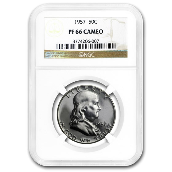 1957 Franklin Half Dollar PF-66 Cameo NGC 1957 Franklin Half Dollar PF-66 Cameo NGC