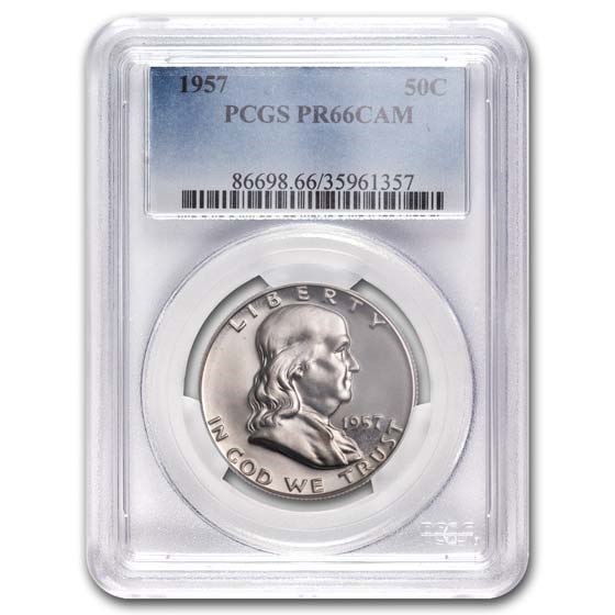 1957 Franklin Half Dollar PF-66 Cameo PCGS 1957 Franklin Half Dollar PF-66 Cameo PCGS